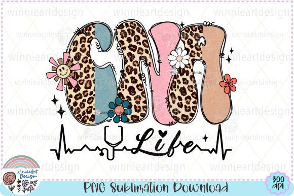 CNA Floral Leopard Retro Nurse Fall PNG