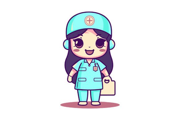 Girl Nurse Mascot Sublimation Vector