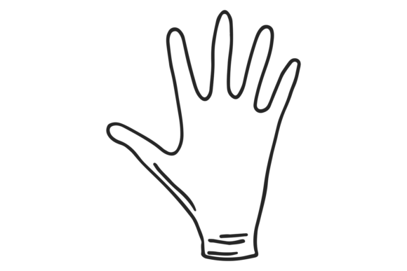 Medical Glove Icon. Hand Drawn Protectio