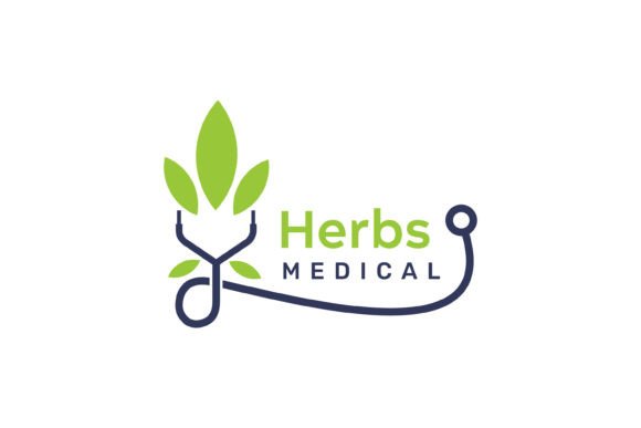 Medical Herbal Logo with Stethoscope