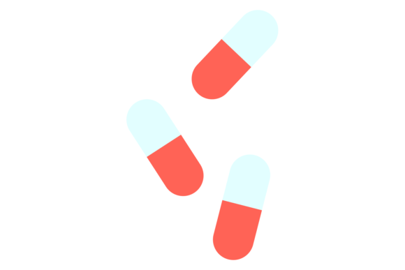 Pills Icon: Color Drug Symbol for Medical T